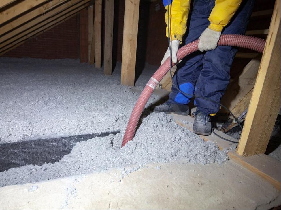 Blown-in in ceiling